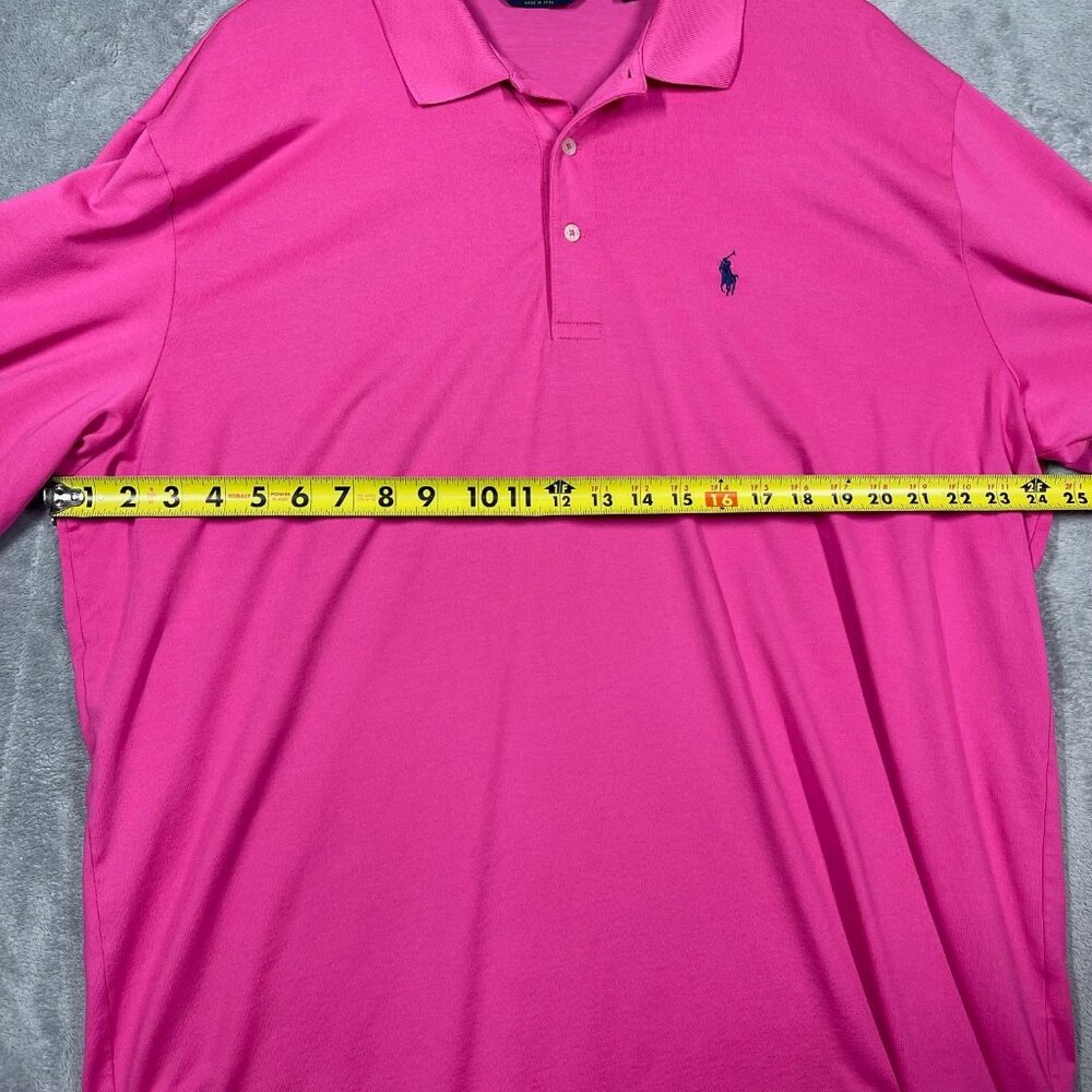 Polo Golf Ralph Lauren Mens Performance Pink Polo Shirt XXL Cotton Blend Casual - Picture 3 of 7